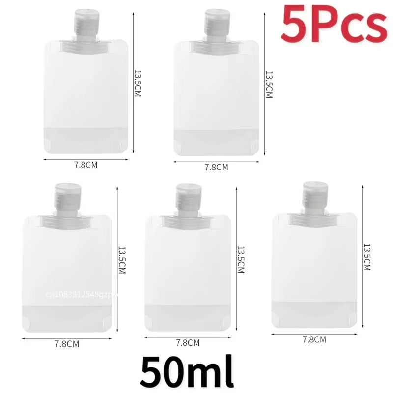 30/50/100Ml Refillable Packaging Bags Travel Essentials Lotion Cosmetics Shampoo Shower Gel Portable Bags Makeup Fluid Bottles
