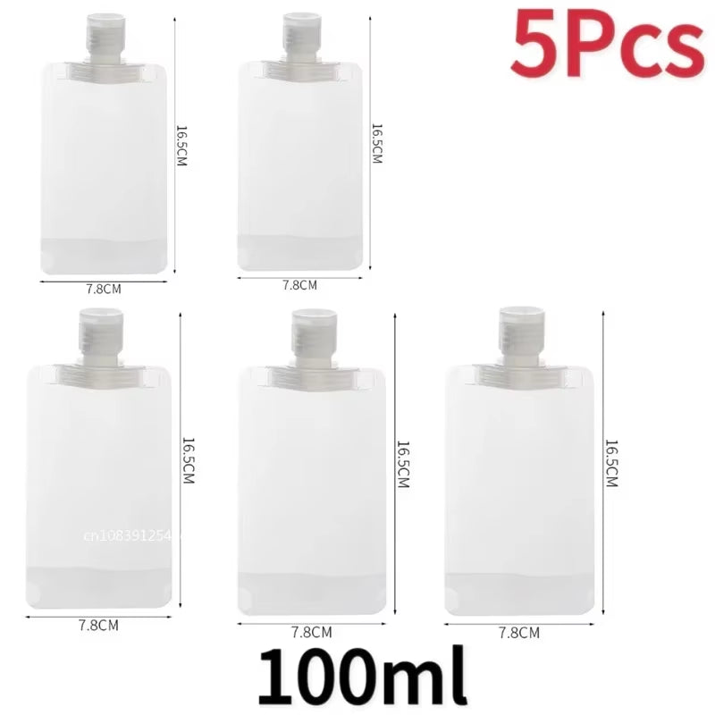 30/50/100Ml Refillable Packaging Bags Travel Essentials Lotion Cosmetics Shampoo Shower Gel Portable Bags Makeup Fluid Bottles