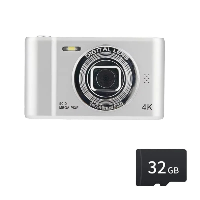 4K Digital Camera Travel Selfie Camara 50 Megapixels HD Zoom Photography 2.4Inch Screen Entry-Level Kids Campus Mini Retro Cam