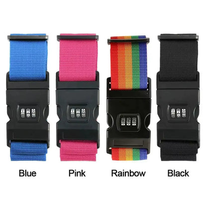 One Word Adjustable Suitcase Combination Lock Bundled Luggage Strap Travel Trolley Case Bundled Luggage Strap
