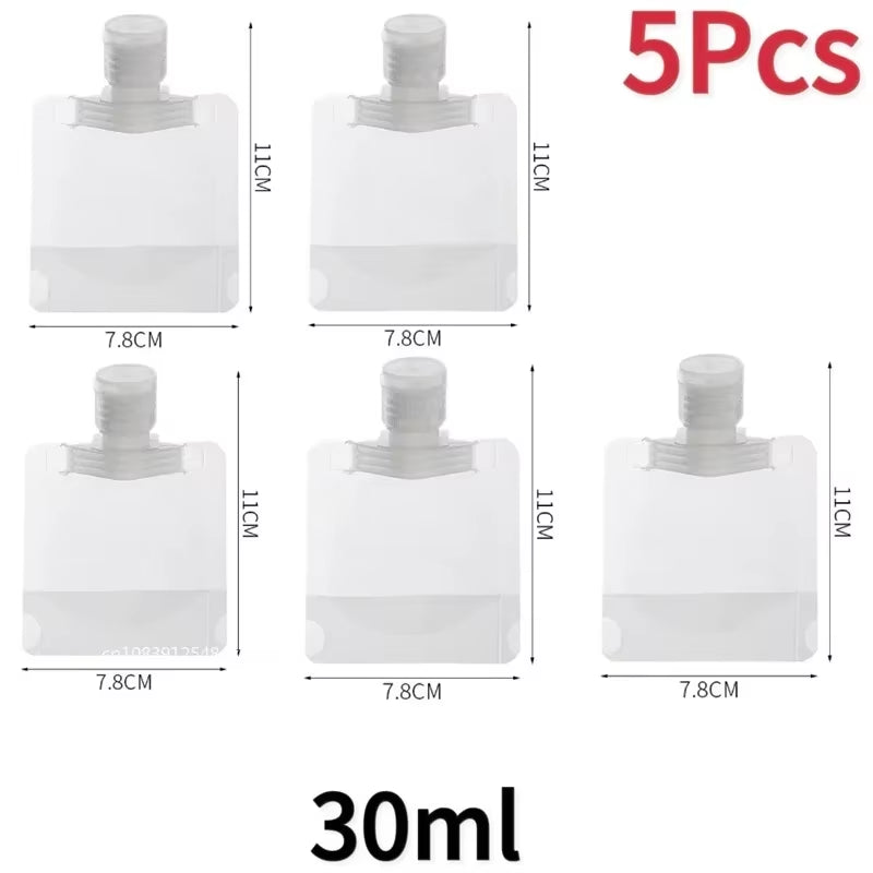 30/50/100Ml Refillable Packaging Bags Travel Essentials Lotion Cosmetics Shampoo Shower Gel Portable Bags Makeup Fluid Bottles