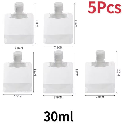 30/50/100Ml Refillable Packaging Bags Travel Essentials Lotion Cosmetics Shampoo Shower Gel Portable Bags Makeup Fluid Bottles
