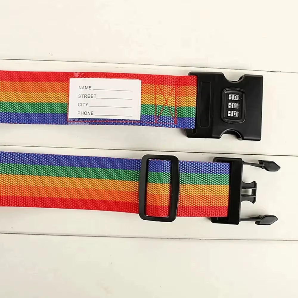 One Word Adjustable Suitcase Combination Lock Bundled Luggage Strap Travel Trolley Case Bundled Luggage Strap
