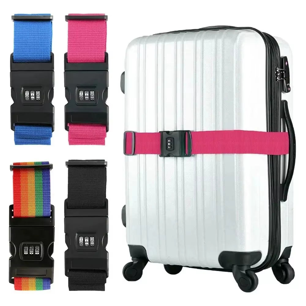 One Word Adjustable Suitcase Combination Lock Bundled Luggage Strap Travel Trolley Case Bundled Luggage Strap