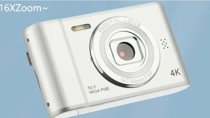 4K Digital Camera Travel Selfie Camara 50 Megapixels HD Zoom Photography 2.4Inch Screen Entry-Level Kids Campus Mini Retro Cam