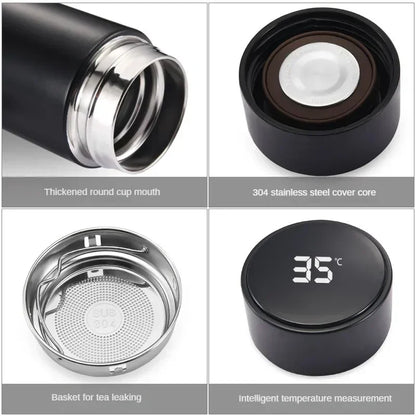 500Ml Stainless Steel Thermos Bottle with Digital Temperature Display LED Intelligent Temperature Measurement Cup Vacuum Flask