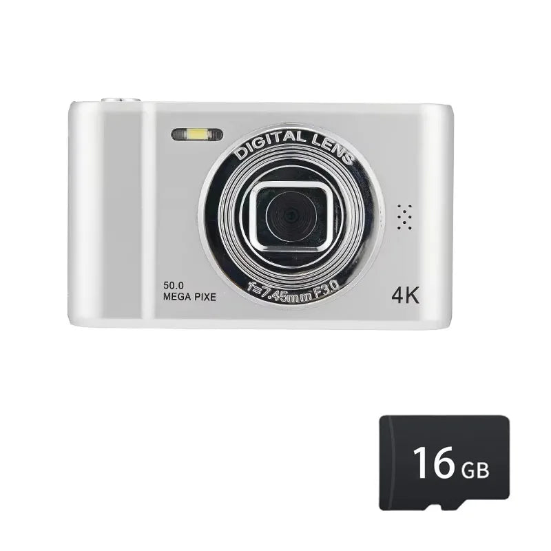 4K Digital Camera Travel Selfie Camara 50 Megapixels HD Zoom Photography 2.4Inch Screen Entry-Level Kids Campus Mini Retro Cam