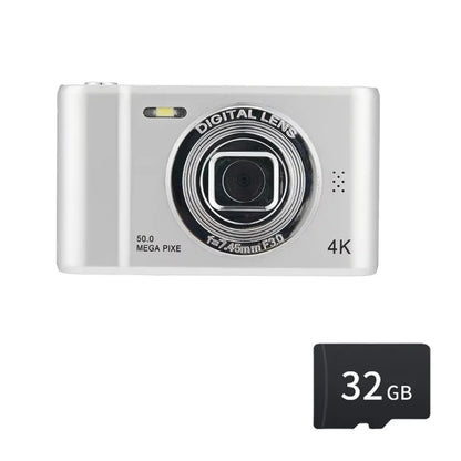4K Digital Camera Travel Selfie Camara 50 Megapixels HD Zoom Photography 2.4Inch Screen Entry-Level Kids Campus Mini Retro Cam