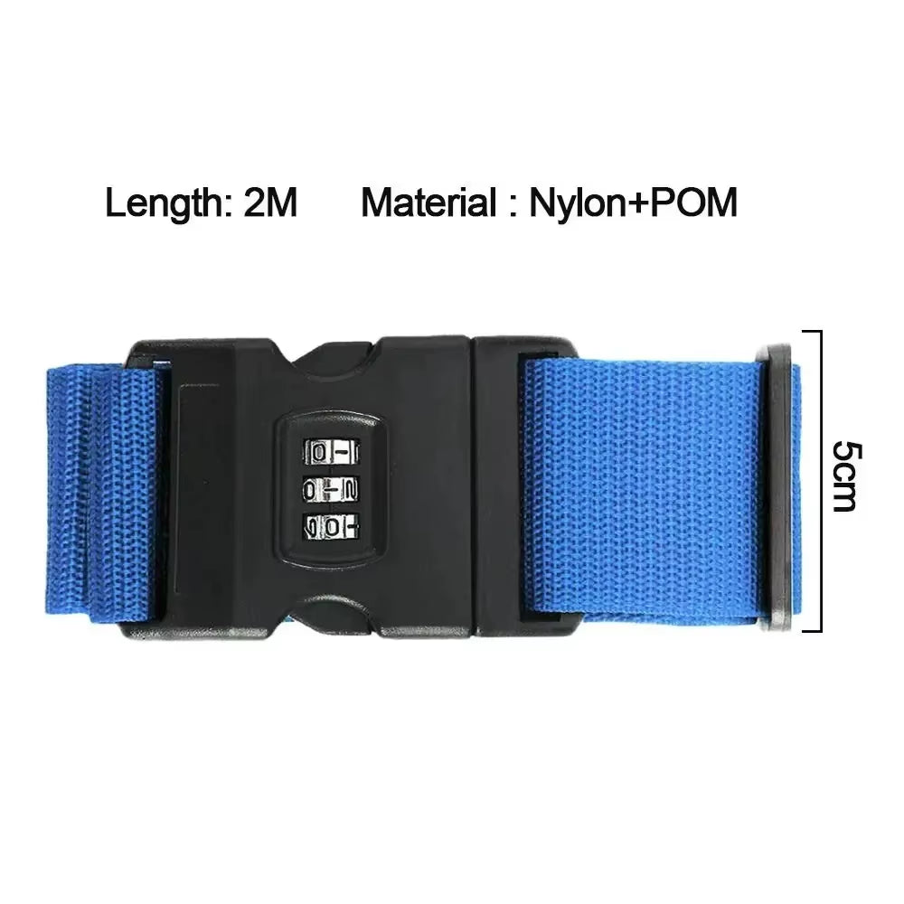 One Word Adjustable Suitcase Combination Lock Bundled Luggage Strap Travel Trolley Case Bundled Luggage Strap